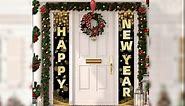 Labeol Happy New Year Banner, 72 x 12 Inch Large New Year Front Door Porch Sign Hanging Banner Decorations New Years Eve Party Supplies 2024, Happy New Year Decorations for Outdoor Indoor Home Wall