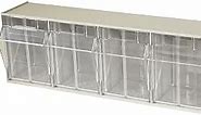 Akro-Mils 06704 TiltView Horizontal Plastic Organizer Storage System Cabinet with 4 Tilt Out Bins, (23-5/8-Inch Wide x 8-3/16-Inch High x 6-3/4-Inch Deep), Stone