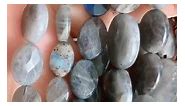 Gray Labradorite Gemstone Oval Faceted Beads