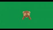 Shy Monkey Realistic Emoji - Green Screen Video For Video Editing - Animated GIF