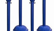 Mr. Chain Heavy-Duty Stanchion, Blue, 41-Inch Height, 3-Inch Diameter Pole, Pack of 4 (99906-4)