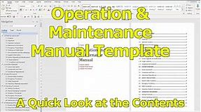 Operation and Maintenance Manual Template - Create Your Manual Fast