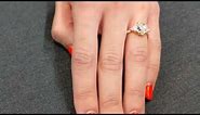 Promise Gift For Her, Unique Hexagon Moissanite Engagement Ring, 14K Rose Gold, Geometric Diamond