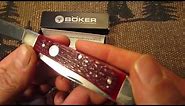 Boker Tree brand classic trapper red jigged bone pocket knife