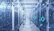 Animation of Loading Circles Over Binary Codes Moving between Server Racks at Data Center Stock Footage - Video of composite, networking: 286053512