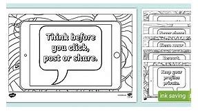 Staying Safe Online Mindfulness Colouring Sheets