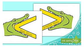 Greater Than, Less Than Crocodile Signs (Ages 4 - 7)