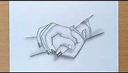 Holding Hands pencil sketch / How to draw Holding Hands