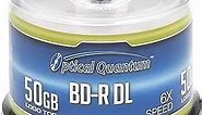 Optical Quantum 50 GB 6X Blu-ray Double Layer Recordable Disc BD-R DL Logo Top, 50-Disc Spindle (MPN: OQBDRDL06LT-50)