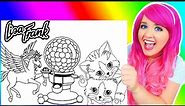 Coloring Lisa Frank Unicorn, Cats & Gumballs Coloring Pages | Prismacolor Colored Pencils