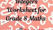 Worksheet 2: Integers - Maths At Sharp