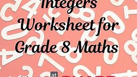 Worksheet 2: Integers - Maths At Sharp