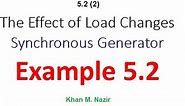 Synchronous Generator || Effect of Load Changes || Example 5.2 || | EM 5.8(1)