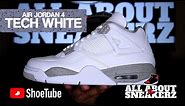AIR JORDAN 4 'TECH WHITE' 'WHITE OREO' UNBOXING & REVIEW!! RELEASE DAY!!