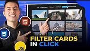 Dynamic Filterable Cards Gallery on Click with Animations | HTML, CSS and JavaScript🔥