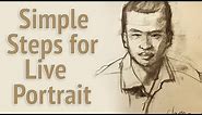 Portrait #46 - Simple steps for Live Portrait Drawing in 10 minutes