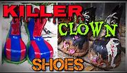 Killer Clown Shoes Makeover Halloween Costume Progress DIY Distressing Cheap Shoes