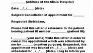 Request Letter for Patient Appointment Cancellation