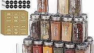 Spice Jars, 28 Pack 3.5 OZ Clear Glass Spice Jars with 324 Labels, Shaker Lids and Airtight Metal Caps, Empty Reusable Square Seasoning Storage Bottle Jars