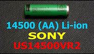 SONY US14500VR2 3.6V 14500 AA Li-ion battery's capacity test