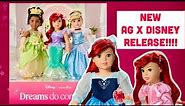 American Girl News: New AG x Disney Release is Here! Tiana, Ariel, and Cinderella + 2 Outfits Each!