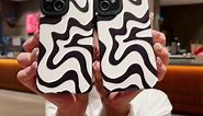 Fxlzcw for iPhone 6s Case iPhone 6 Case Cute Curly Wavy Pattern, Slim Thin Soft Silicone Case for Women Girls - Black White