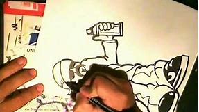 Como Dibujar un CHOLO - How to draw a gangsta with a spraycan BY WIZARD