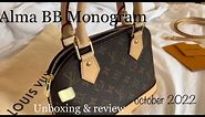 Louis Vuitton ALMA BB Monogram | Unboxing 2022 | october 2022 | review, unboxing & price