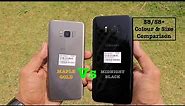 Galaxy S8/S8+ MidNight Black Vs Maple Gold Colour and Size Comparison