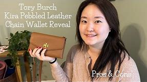 Tory Burch Kira pebbled leather chain wallet reveal | first impressions | pros & cons!