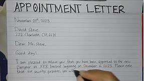How To Write An Appointment Letter Step by Step | Writing Practices