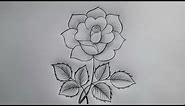 Rose Drawing | How To Draw A Rose | Flower Design Drawing | Flower Art