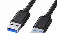 USB 3.0 Male to Male Cable - 5 Feet Double Sided USB Cord Male to Male for Hard Drive Enclosures, DVD Player, Laptop Cooler and More (5ft - Black)