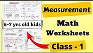 Measurement Worksheet for Class 1| Class 1 Math Worksheet |Class 1 Measurement Chapter| Class 1 Math
