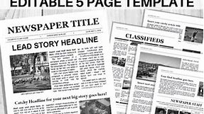 EDITABLE Newspaper Template / School Newsletter / Student News Google Docs, Word