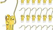 Boot Hanger for Closet, Laundry Hooks with Clips, Boot Holder, Hanging Clips, Portable Multifunctional Hangers Single Clip Space Saving for Jeans, Hats, Tall Boots, Towels (Gold, 20 Pieces)
