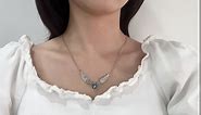 Vintage Princess Queen Crown Heart with Wings Pendant Necklace Valentine's Day Jewelry for Women