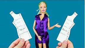 DIY Barbie Clothes How to make patterns 👚 DIY Ideas For Barbie Doll 👚 Barbie pattern Tutorial