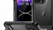 Lanhiem for iPhone 14 Pro Max Case with Kickstand, IP68 Waterproof Dustproof Built-in Screen Protector, Full Body Shockproof Protective Cover for iPhone 14 Pro Max, 6.7 Inch (Black)