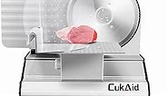 CukAid Electric Meat Slicer Machine for Home Use, 200W Deli Food Slicer,Meat Cutter Machine,Aluminum,Dishwasher Safe, Removable Blade & Food Carriage and Pusher, 7/8 Inch Adjustable Thickness