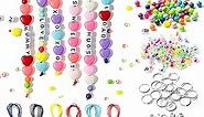 WATINC 286Pcs DIY Keychain Making Crafts Kits Adjustable Letter Heart Shape 6mm Pony Transparent Beads Key Ring Bracelet Supplies Jewelry Making Kit Accessories Holiday Party Favor for Women Men