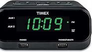 Timex Alarm Clock with USB Charging Station, RediSet Digital Clock for Bedroom with Dual Alarms, Programmable Snooze, Nap Timers, 5W and 10W USB Hub for iPhone and Samsung Devices (T129BQ), Black