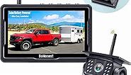 Wireless Backup Camera Solar Magnetic - Portable Cordless Scratch-Proof Truck Trailer Hitch Rear View Camera HD 1080P No Wiring No Drilling Rechargeable 5'' Monitor Kit for Car RV Camper -DoHonest V35