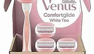 Gillette Venus ComfortGlide Razors for Women, 1 Razor, 4 Razor Blade Refills, White Tea Scented Gel Bars (Pack of 1)