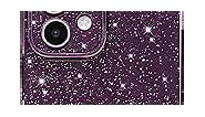 Hython Case for iPhone 11 Case Glitter Cute Sparkly Shiny Bling Sparkle Phone Cases 6.1", Thin Slim Fit Soft TPU Bumper Shockproof Rubber Protective Cover for Women Girls Girly, Deep Purple
