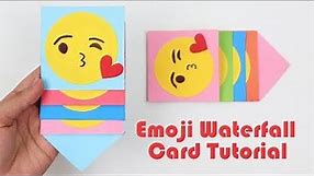 How to Make Mini Emoji Waterfall Card Tutorial | Emoji Slider Waterfall Card for Scrapbook Easy DIY