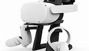 AMVR VR Stand,Headset Display Holder and Controller Mount Station for Quest,for Quest 2, Rift or Rift S Headset and Touch Controllers Black