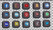 Pack Icons Social Media | transparent background, alpha channel