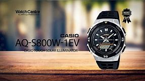 Casio AQ-S800W-1EV Tough Solar Digital Analog illuminator Watch Video Review