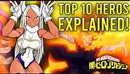 Top 10 Hero's RANKED and EXPLAINED! (My Hero Academia)